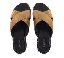 Comprare Crossed velvet strips sandals F08171824-0257
